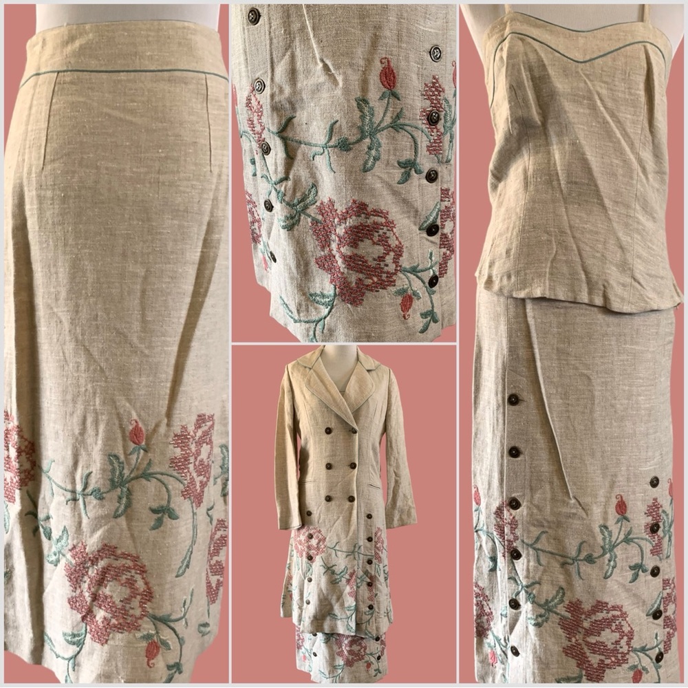 Cottonade Paris Embroidered 3-PC French Linen Set